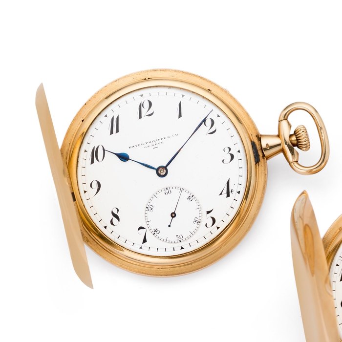 Patek Philippe. An 18K gold keyless wind full hunter pocket watch Case No.402936, Movement No.184894, Circa 1900