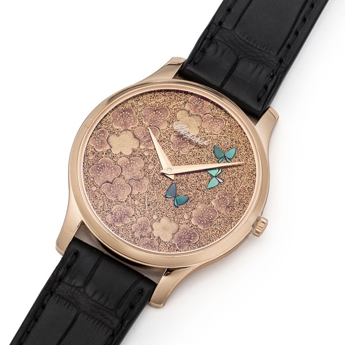Chopard. An 18K rose gold and japanese lacquer automatic wristwatch with box and papers L.U.C XP Urushi, Ref:161902-5057, Case No.1898912, Movement No.156442, Circa 2013