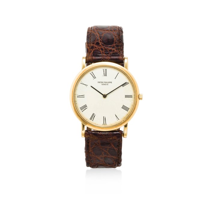 Patek Philippe. A fine 18K gold thin Calatrava wristwatchRef:3520, Case no. 2709806, Movement no. 1169140, 1970's