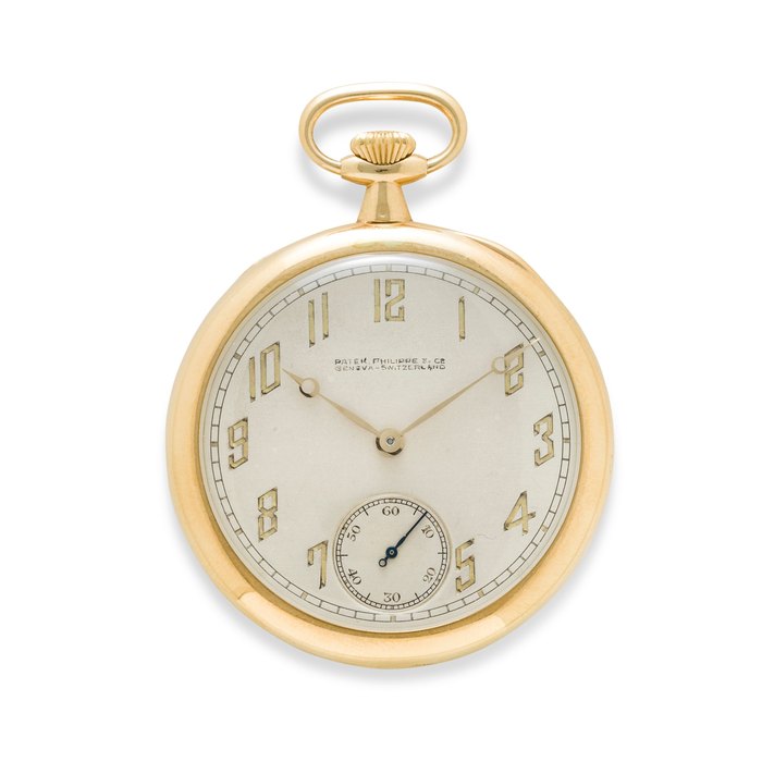 Patek Philippe. An 18K gold open face dress watch and boxCase no. 405910, Movement no. 189565, retailed by A. Newsalt, Dayton O., 1920's