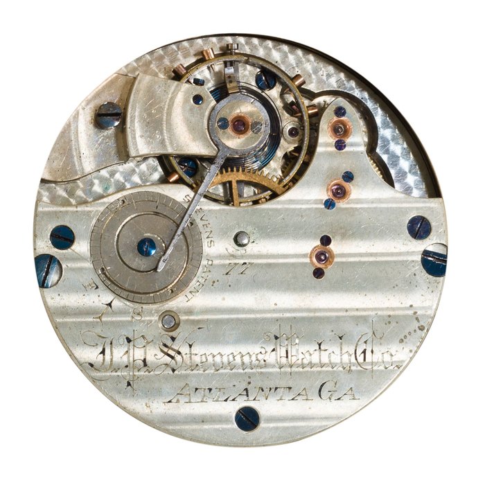  J. P. Stevens Watch Co. Atlanta, GA. A rare engraved14K gold box hinge hunter cased watchNo. 77, Price & Market Data