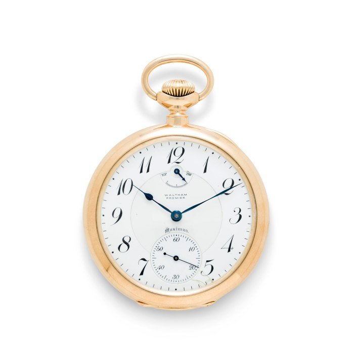 Waltham Waltham. A fine 14K gold open face dress watch with winding indicatorPremier Maximus, No. 17000099