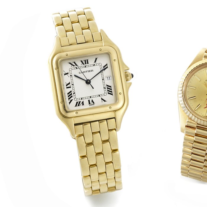 Cartier. An 18ct gold quartz calendar bracelet watch Panthère, Ref:887968, Case No.000773, Circa 1995
