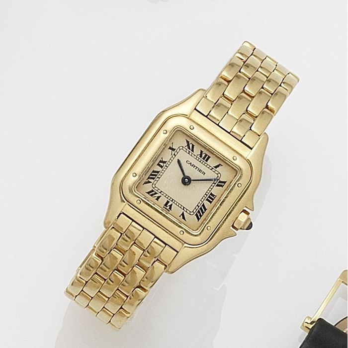 Cartier. A lady's 18k gold quartz bracelet watch Panthère, Circa 1990