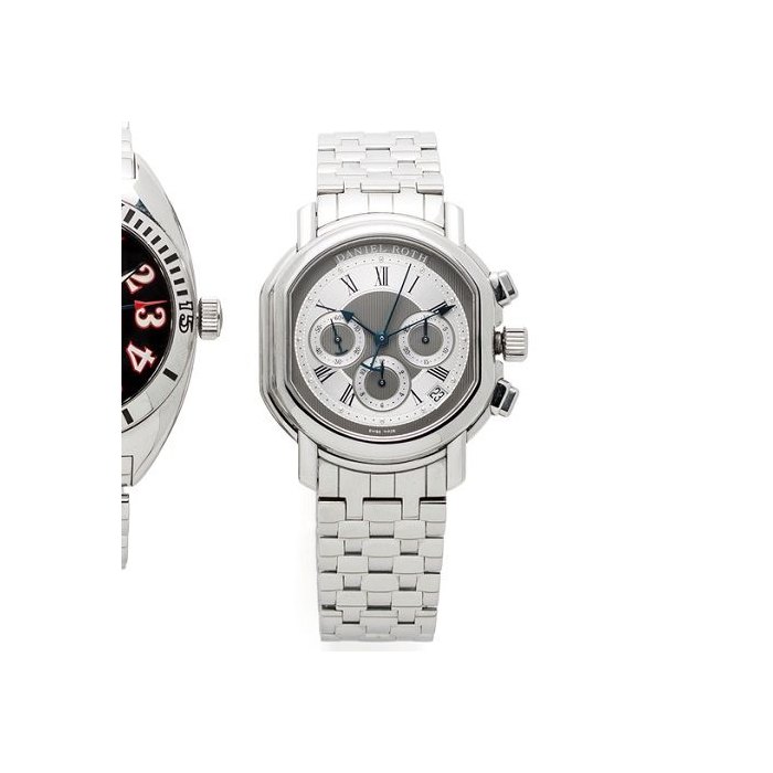Daniel Roth. A stainless steel automatic calendar chronograph bracelet watch with box and papers Chronograph Automatic, Ref:247.X.10, Case No.2142, Movement No.185481, Sold 8th August 2001