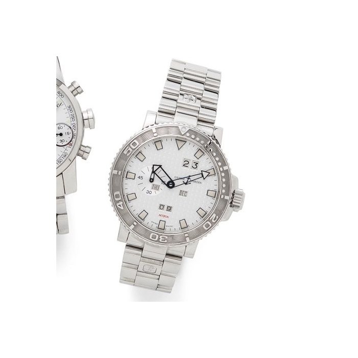 Ulysse Nardin. A stainless steel automatic perpetual calendar bracelet watch with box and papers Acqua Perpetual, Ref:333-88, Case No.257, Circa 2005