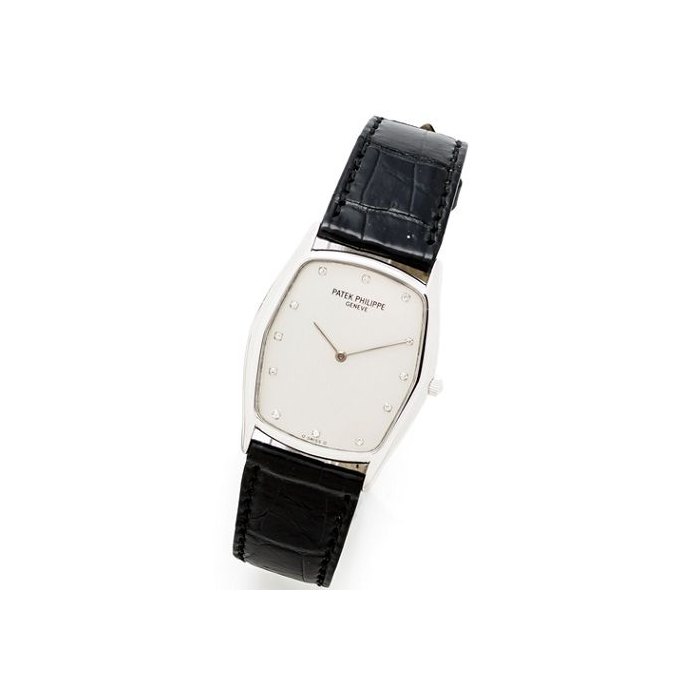 Patek Philippe. A platinum and diamond set manual wind wristwatch Ref:3842, Case No.2903163, Movement No.1574125, Circa 1990
