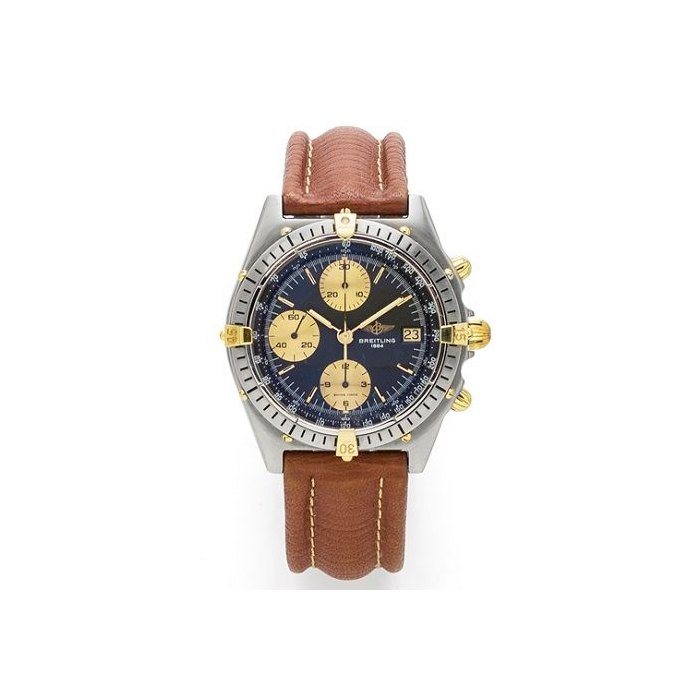Breitling. A stainless steel and 18K gold automatic calendar chronograph wristwatch Chronomat, Ref:81.950 B13047, Case No.78668, Circa 1990