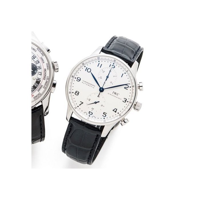 IWC. A stainless steel automatic chronograph wristwatch Portuguese Automatic Chronograph, Ref: IW3714, Case No.3258945, Circa 2007