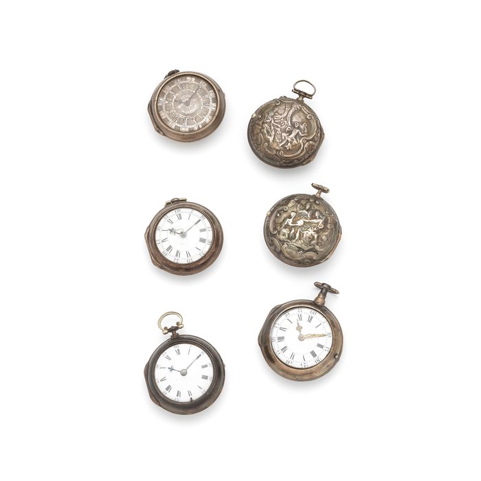  A lot of six silver pair case pocket watches (6), Price & Market Data