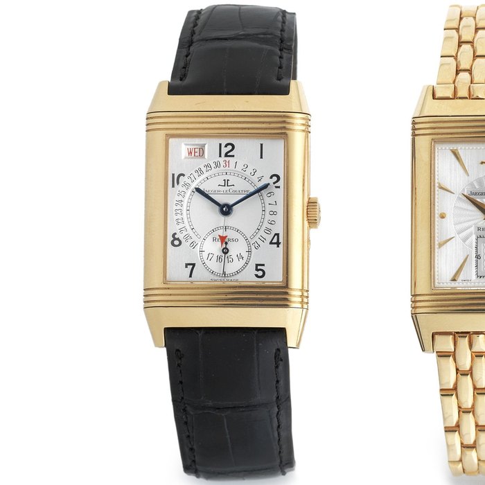 Jaeger-LeCoultre. An 18K rose gold manual wind reversible calendar wristwatch Reverso Grande Date, Ref:270.2.36, Case No.1858681, Movement No.2814708, Sold 1st November 1997