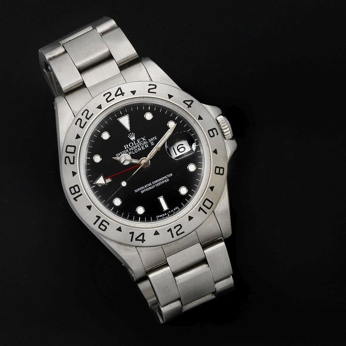 Rolex Rolex. A stainless steel automatic calendar bracelet watch with dual time zone Explorer II, Ref:16570, Serial No.S62****, Movement No.670****, Circa 1993 · 16570