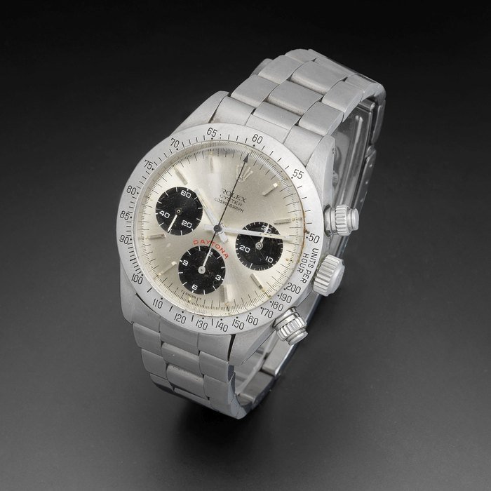Rolex Rolex. A stainless steel manual wind chronograph bracelet watch Daytona, Ref:6265, Serial No.874****, Sold 16th March 1985 · 6265
