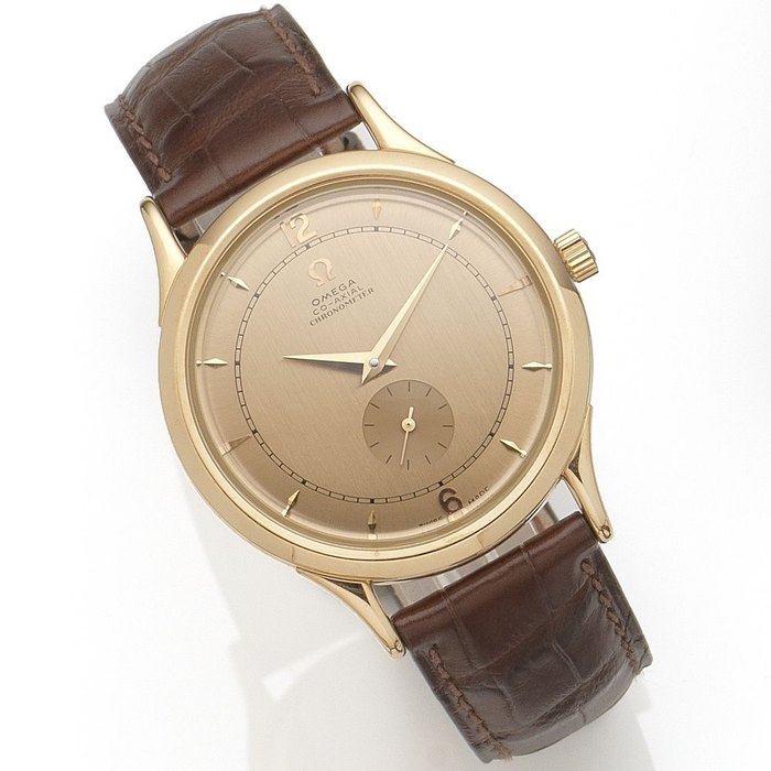 Omega. An 18K rose gold automatic wristwatch with co-axial escapement Museum Collection Centenary Watch 1948, Ref:57046002, No.1933/1948, Case No.1672004, Movement No.84500881, Sold 3rd April 2008