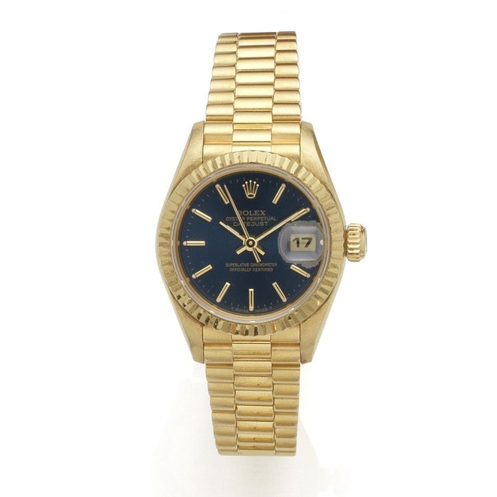 Rolex. A lady's 18K gold automatic calendar bracelet watch Datejust, Ref:69178, Serial No.T64****, Movement No.2 398****, Circa 1996