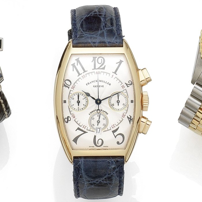 Franck Muller. An 18K rose gold automatic calendar chronograph wristwatch Ref:5850 CC AT, No.59, Circa 1990