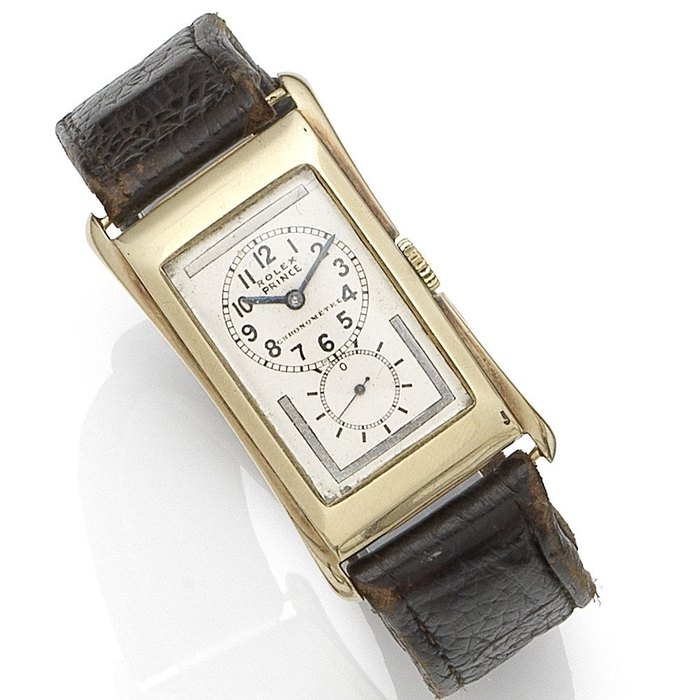 Rolex. A 9K gold manual wind wristwatch Prince Chronometre, Ref:1490, Serial No.307**, Glasgow Import mark for 1937