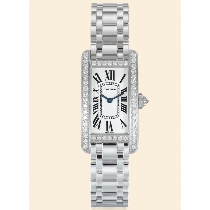 Cartier Tank Americaine 2489 19mm White gold Gray