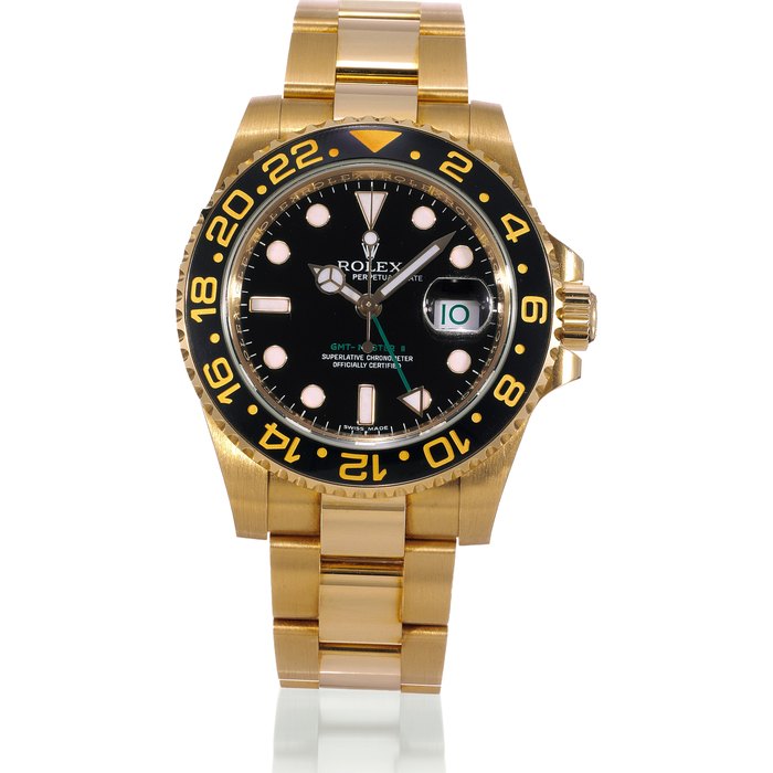 Rolex GMT-Master II 116718LN 40mm Yellow gold Green