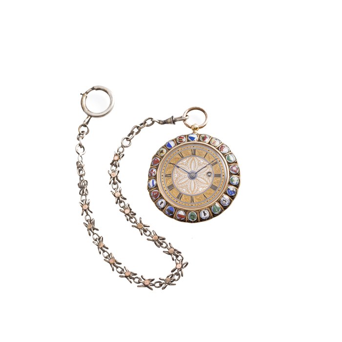 Moulinie Freres Cie Pocket Watch Enamel