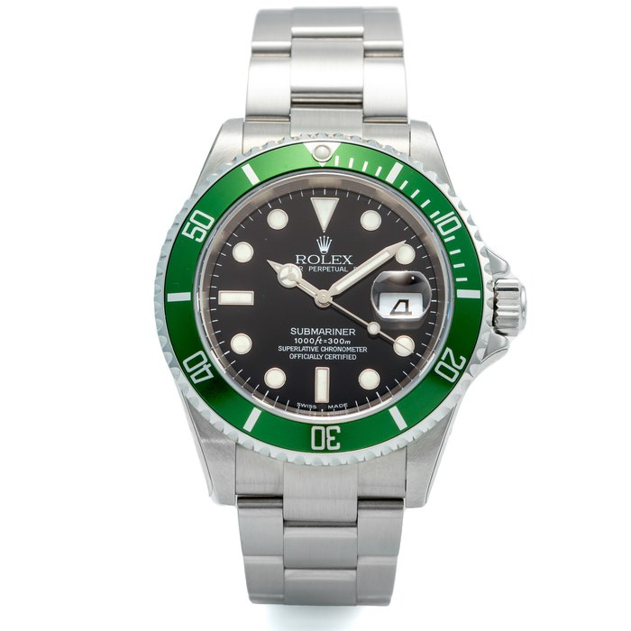 Rolex Rolex Ref 16610 Lv 2160 Submariner Green Bezel So Called Flat 4 · 16610