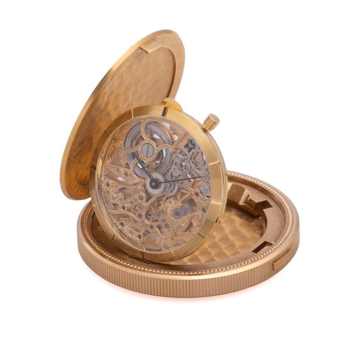 Unsigned Skeletonized Coin Dress Watch