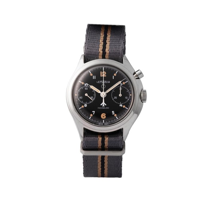 Lemania Ref 35 64 Monopusher Chronograph Broad Arrow British Navy · 35-64