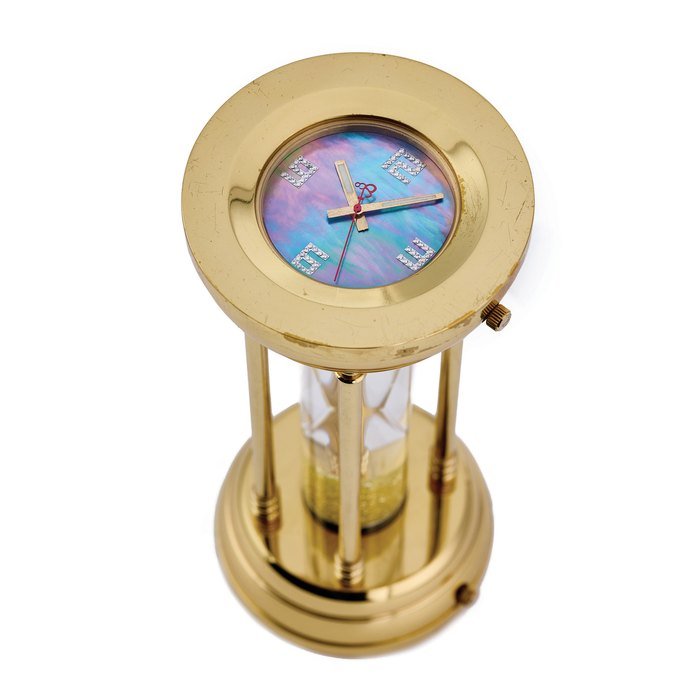 Jacob Co Diamond Hourglass 6 Times Zones Table Clock
