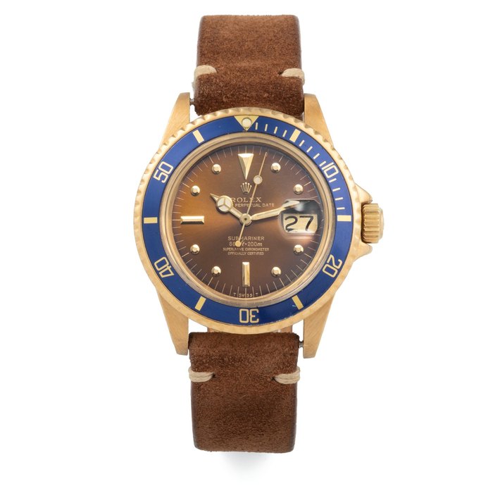 Rolex Ref 1680 Submariner Date Tropical Dial Yellow Gold