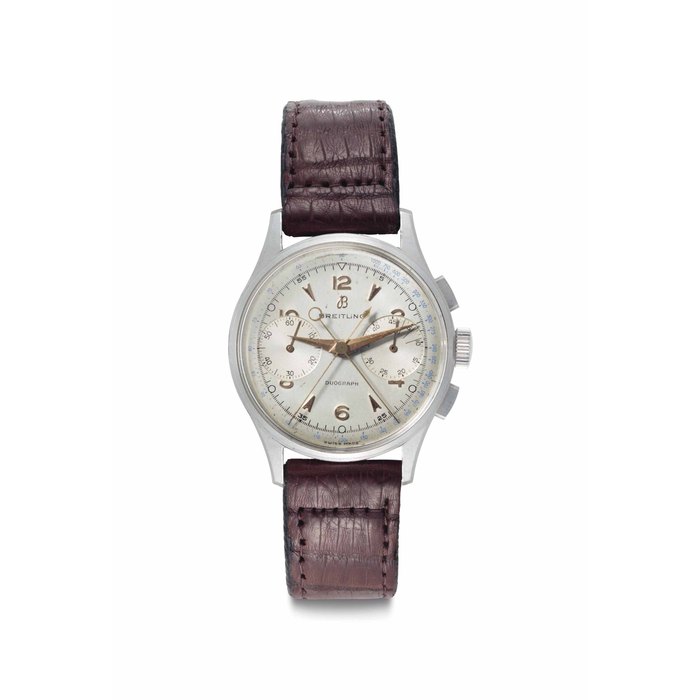 Breitling. A Fine Stainless Steel Split-Seconds Chronograph Wristwatch Signed Breitling, Duograph, Ref. 762, Case no. 609'272, Circa 1945