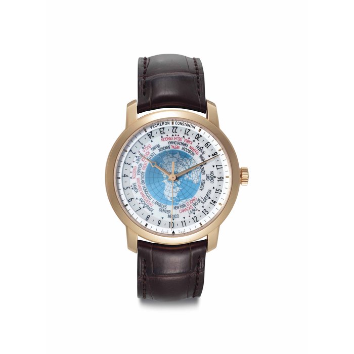 Vacheron Constantin. A Very Fine 18k Pink Gold World Time Wristwatch with Center Seconds Signed Vacheron Constantin, Patrimony Traditionelle World Time Model, Ref. 86060, Movement No. 5'167'769, Case No. 1'208'678, Manufactured in 2011