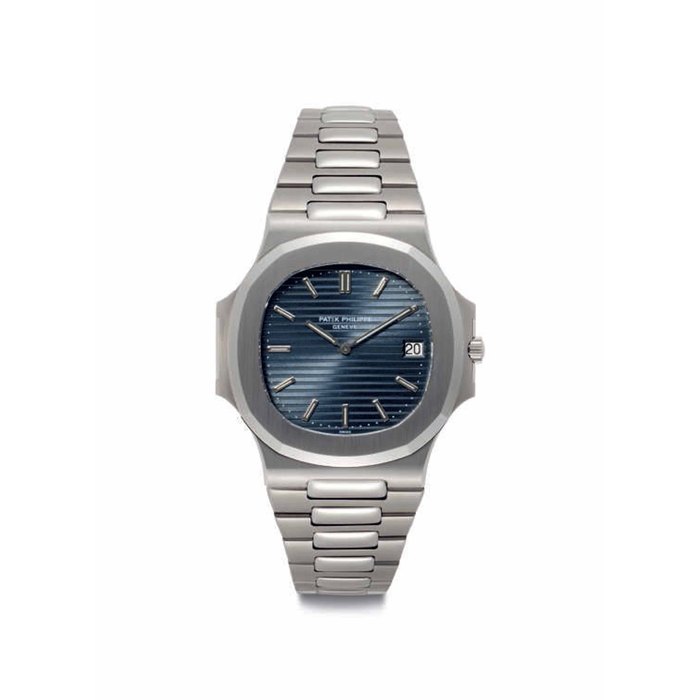 Patek Philippe. A Fine and Large Stainless Steel Automatic Wristwatch with Date and Bracelet Signed Patek Philippe, Genève, Nautilus Model, Ref. 3700/11, Movement No. 1'305'773, Case No. 2'839'360, Manufactured in 1977