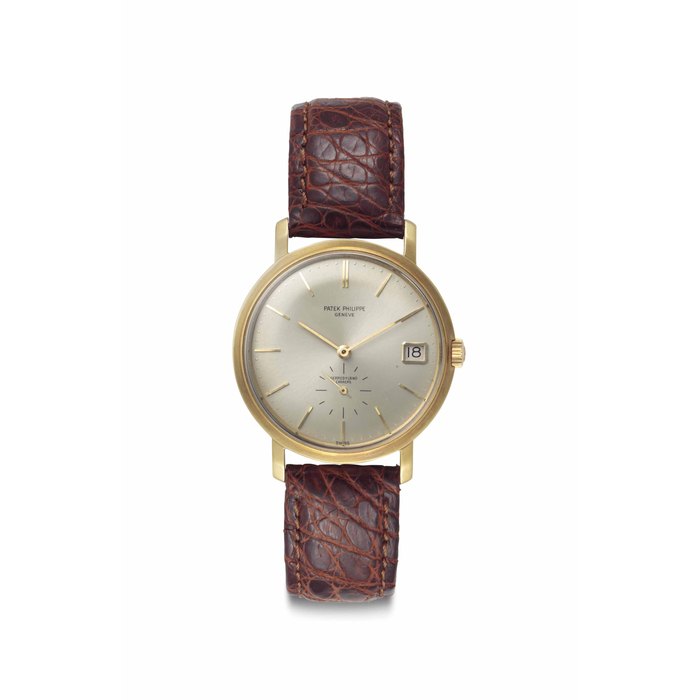 Patek Philippe. A Fine, Rare and Attractive 18k Gold Automatic Wristwatch with Date Signed Patek Philippe, Genève, retailed by Serpico Y Laino, Ref. 3445, Movement No. 1'121'328, Case No. 314'675, Manufactured in 1964