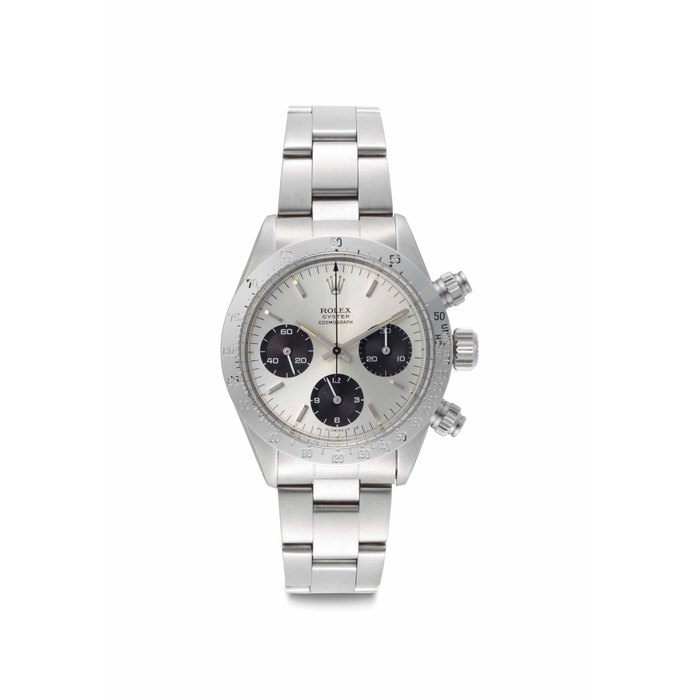 Rolex. A Fine and Attractive Stainless Steel Chronograph Wristwatch with Bracelet Signed Rolex, Oyster, Cosmograph, Ref. 6265, Case No. 3'972'713, Circa 1974