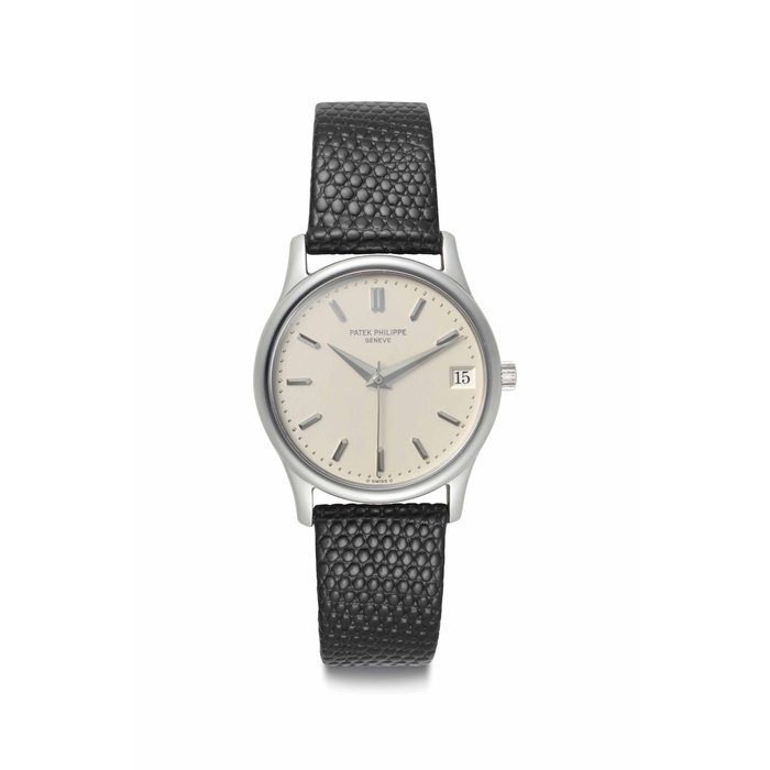 Patek Philippe. A Fine Platinum Automatic Wristwatch with Center Seconds and Date Signed Patek Philippe, Geneve, Ref. 3998P, Movement No. 1'443'803, Case No. 2'886'870, Manufactured in 1991