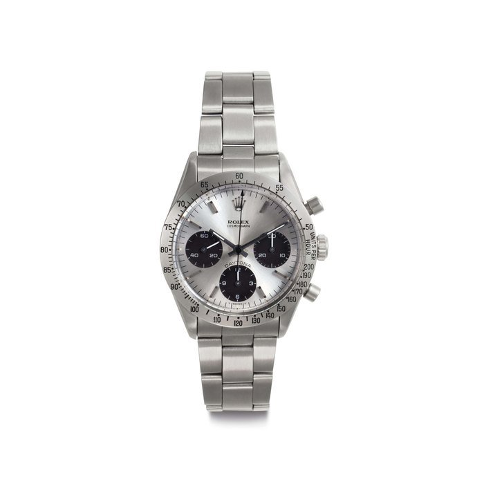 Rolex Rolex. A Fine and Rare Stainless Steel Chronograph Wristwatch with Bracelet Signed Rolex, Cosmograph, Daytona, Ref. 6239, Case No. 2'046'816, Circa 1969 · 6239