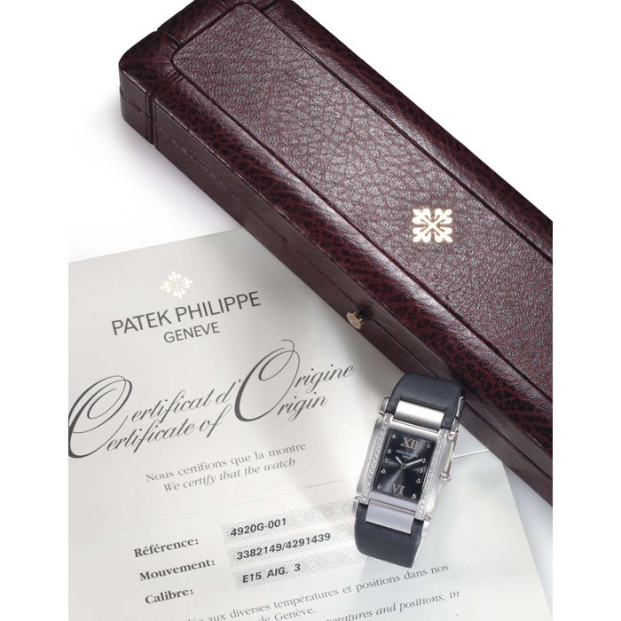 Patek Philippe. A Lady's 18k White Gold and Diamond-set Wristwatch Signed Patek Philippe, Genève, Ref. 4920G, Movement No. 3'382'149, Case No. 4'291'439, Manufactured in 2005
