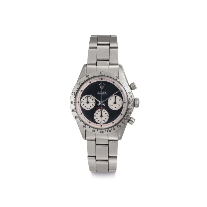 Rolex. A Stainless Steel Chronograph Wristwatch with "Paul Newman" Dial and Bracelet Signed Rolex, Cosmograph Daytona, Paul Newman Model, Ref. 6262, Case No. 2'476'719, Circa 1971