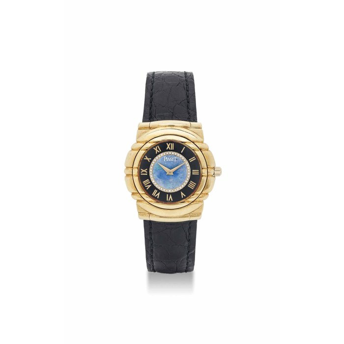 PIAGET. AN 18K GOLD, OPAL AND DIAMOND-SET WRISTWATCH SIGNED PIAGET, POLO MODEL, REF. GOA 15035, MOVEMENT NO. 9100128, CASE NO. 553589, CIRCA 2004