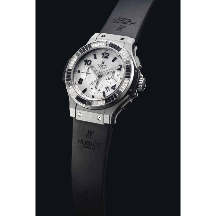 Hublot HUBLOT. A FINE TITANIUM AND PLATINUM, BLACK DIAMOND AND DIAMOND-SET AUTOMATIC CHRONOGRAPH WRISTWATCH WITH DATE SIGNED HUBLOT, GENEVE, BIG BANG MODEL, NO. 04, CASE NO. 684'323, CIRCA 2010, Price & Market Data