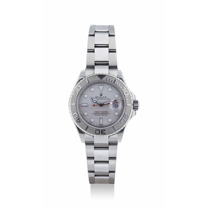 ROLEX. A STAINLESS STEEL AND PLATINUM AUTOMATIC WRISTWATCH WITH SWEEP CENTRE SECONDS,DATE AND BRACELET SIGNED ROLEX, OYSTER PERPETUAL DATE, YACHT-MASTER MODEL, REF. 168622, CASE NO. F002277, CIRCA 2003