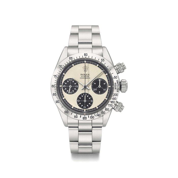 ROLEX. A STAINLESS STEEL CHRONOGRAPH WRISTWATCH WITH PANDA PAUL NEWMAN DIAL AND BRACELET SIGNED ROLEX, OYSTER, COSMOGRAPH, REF. 6263, CASE NO. 3'048'260, CIRCA 1972