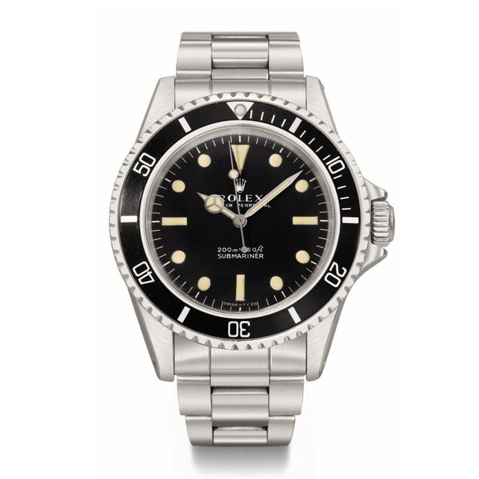 Rolex. A stainless steel automatic wristwatch with sweep centre seconds and bracelet SIGNED ROLEX, OYSTER PERPETUAL, 200M=660FT, SUBMARINER, REF. 5513, CASE NO. 2'008'417, MANUFACTURED IN 1969