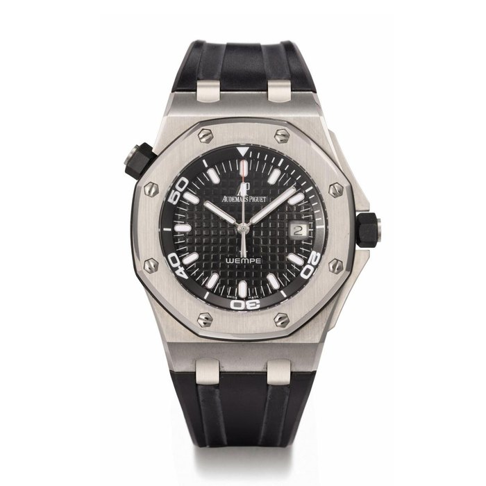 Audemars Piguet. A heavy stainless steel limited edition automatic diver's wristwatch with centre seconds and date, made for the 175th anniversary of Wempe Chronometerwerke SIGNED AUDEMARS PIGUET, ROYAL OAK OFFSHORE, 100 JAHRE WEMPE CHRONOMETERWERKE, NO. 119/175, MOVEMENT NO. 602'655, CASE NO. F34320, MANUFACTURED IN 2005