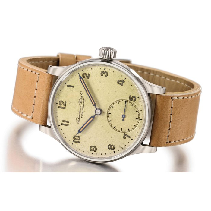 IWC. A very fine, rare and large stainless steel wristwatch SIGNED INTERNATIONAL WATCH CO., SCHAFFHAUSEN, PORTUGIESER MODEL, REF. 325, MOVEMENT NO. 932'061, CASE NO. 1'087'233, MANUFACTURED IN 1944
