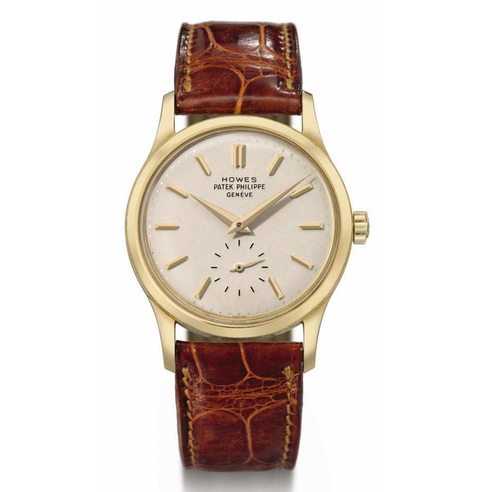 Patek Philippe. A fine and rare 18K gold automatic wristwatch SIGNED PATEK PHILIPPE, GENÈVE, RETAILED BY HOWES, REF. 3439, MOVEMENT NO. 1'110'203, CASE NO. 310'798, MANUFACTURED IN 1960
