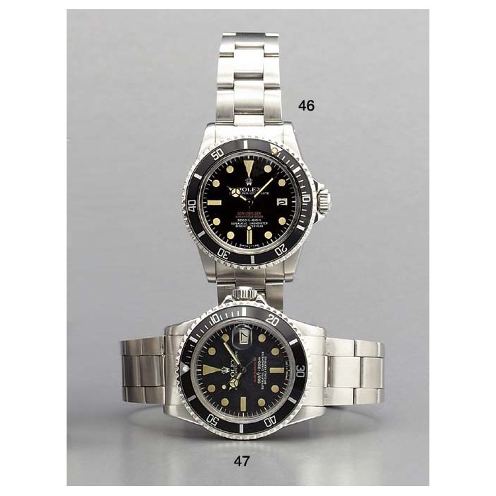 Rolex. A stainless steel self-winding water-resistant wristwatch with sweep center seconds, date and bracelet SIGNED ROLEX, OYSTER PERPETUAL DATE, SEA-DWELLER, SUBMARINER 2000, 2000FT=610M, REF. 1665, CIRCA 1979