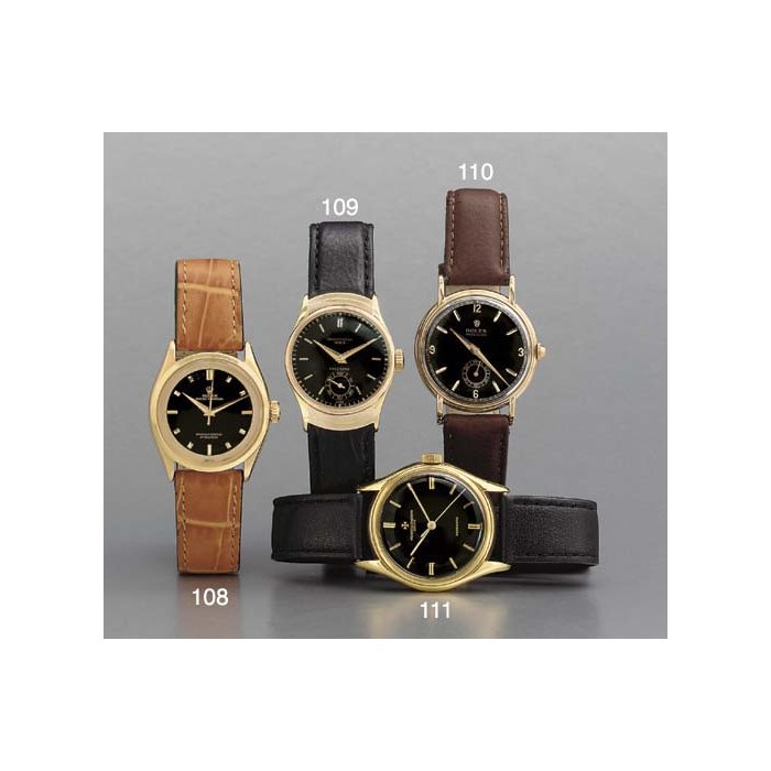 Rolex. An 18K gold self-winding water-resistant wristwatch with sweep center seconds and two-tone dial SIGNED ROLEX, OYSTER PERPETUAL, OFFICIALLY CERTIFIED CHRONOMETER, REF. 6284, CIRCA 1954