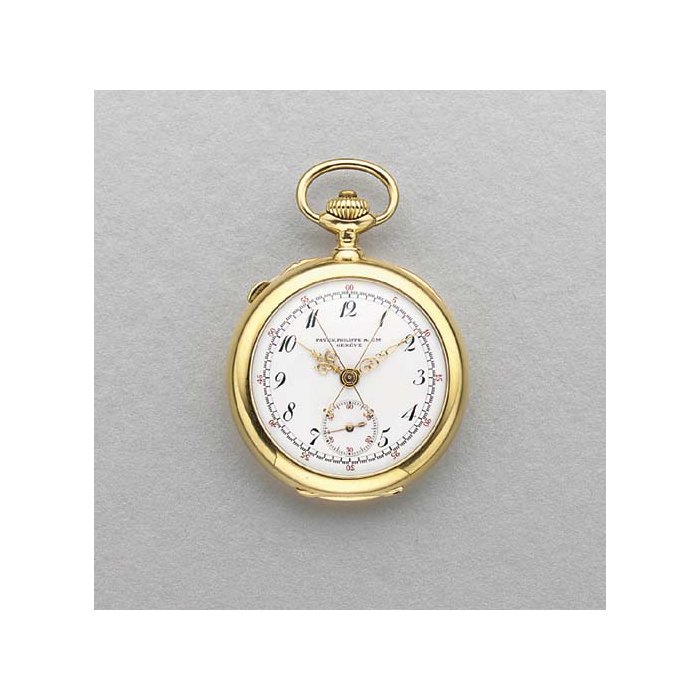 Patek Philippe. A fine 18K gold openface split-second chronograph keyless lever watch SIGNED PATEK, PHILIPPE & CIE., GENEVE, RETAILED BY W.W. WATTLES & SONS, PITTSBURGH, PA, MOVEMENT NO. 112388, CASE NO. 230285, CIRCA 1900