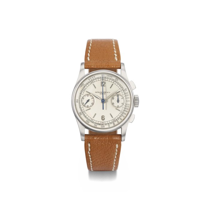 Patek Philippe. A fine and rare stainless steel chronograph wristwatch with rare dial layout and original certificate SIGNED PATEK PHILIPPE & CO., GENÈVE, REF. 130, MOVEMENT NO. 862'539, CASE NO. 505'782, MANUFACTURED IN 1940
